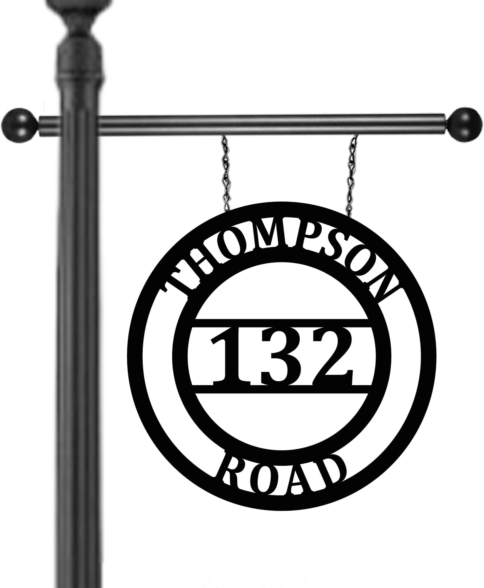 Custom Hanging Address Sign for Outdoor Lamp Post Address Name Plaque for House, Personalized Metal ACM House Number Sign With Street Name with Last Names for Outside Housewarming Gift (12 inch)