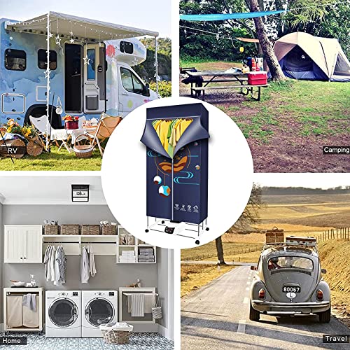 Secador elétrico de 2 camadas para roupas, máquina de secar roupa para apartamentos, dobrável e port