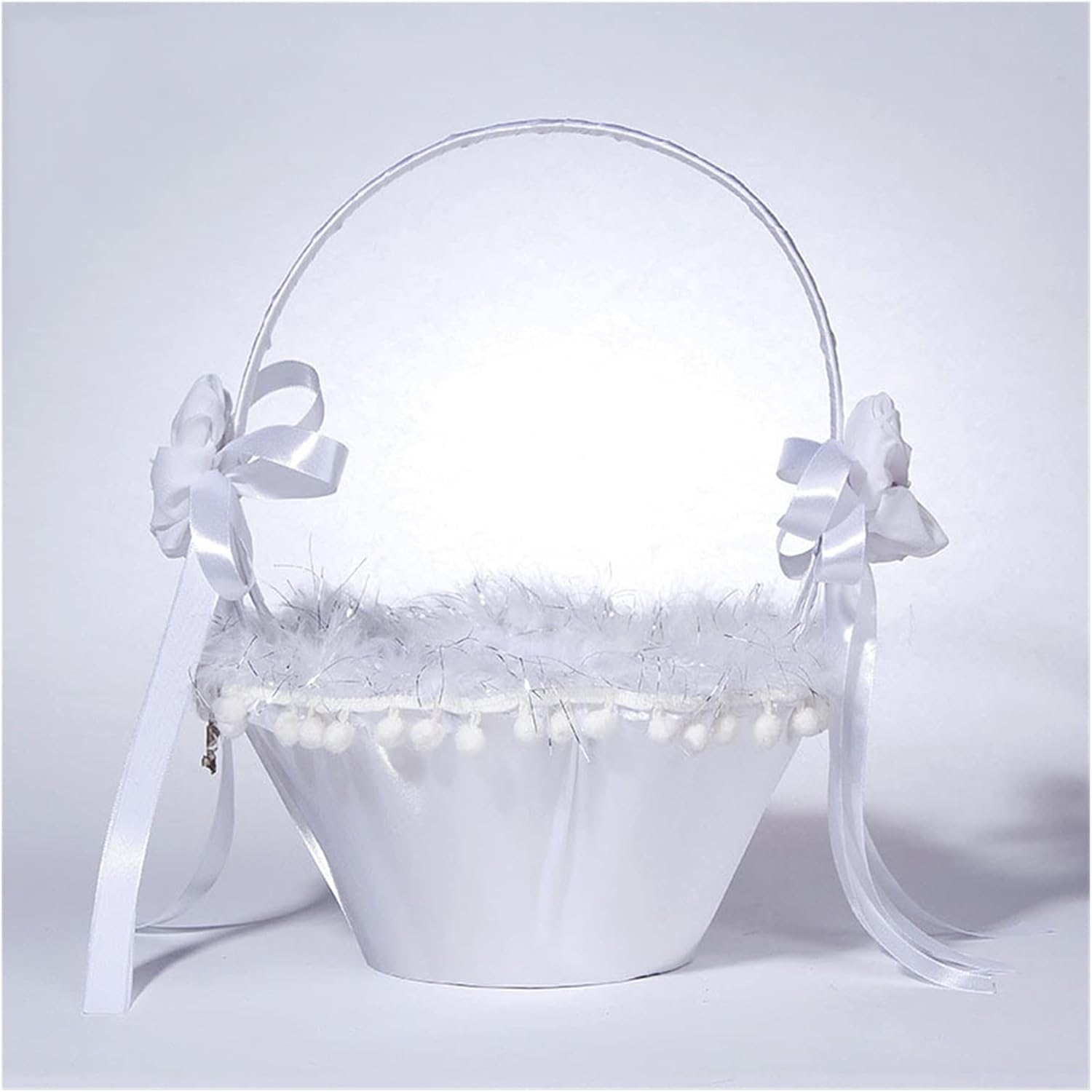 HBJWOV Wedding Bridal Hand-held Flower Basket Lace Small Supplies Decoration