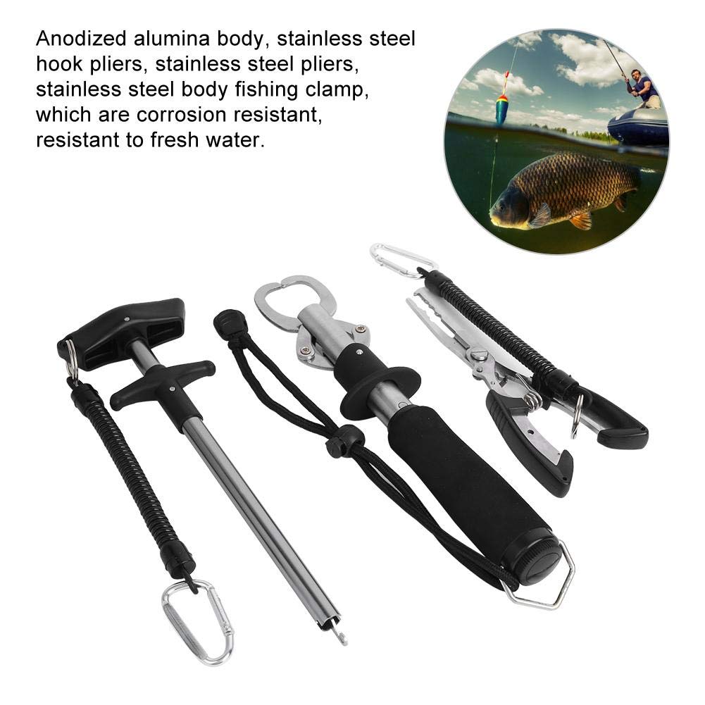Kit Pinze Pesca In Acciaio Inox Con Estrattore Amo E Pinza Per Labbra, Set 3 Pezzi Con Cordini