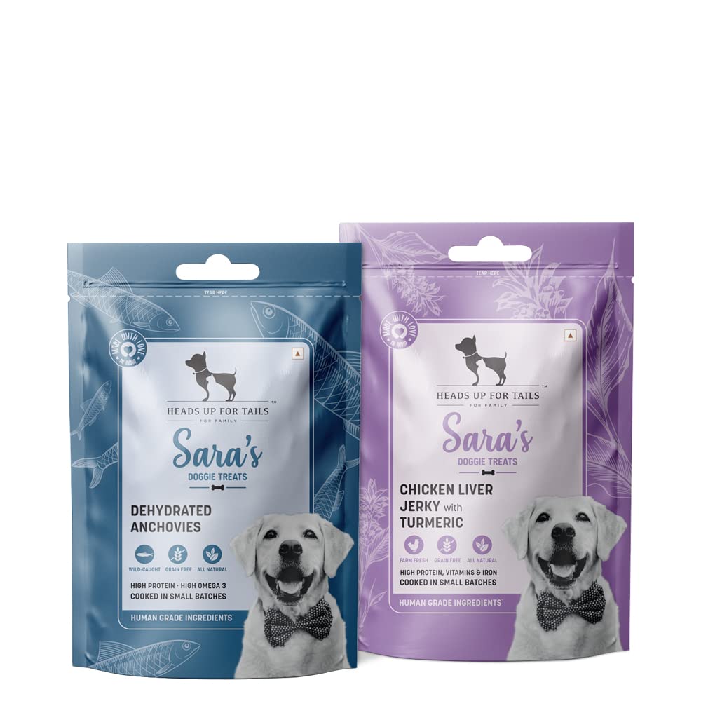 Heads Up For Tails Huft SaraS Dog Treats Combo Chicken Liver With Organic Turmeric & Dehydrated Anchovy - Pack of 2(For All life stages) (B0BR8G5RJK) Amazon Price History, Amazon Price Tracker