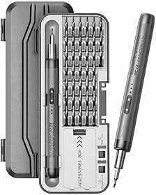 Kit Chave de Fenda Elétrica de Precisão 46 em 1 Recarregável USB com Bits Magnéticos – Ferramenta Profissional para Celular, Notebook e Eletrônicos