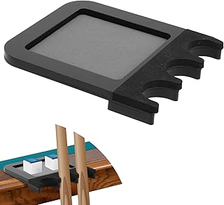 Cosmos Acrylic Portable Cue Rest Rack Pool Cue Stick Holder - Billiard Pool Table Cue Stick Claw Rack & Table Edge Cue Chalk Tray with EVA Pad Holds 3 Cue Sticks, Chalk & Accessory in Game Room, Bar