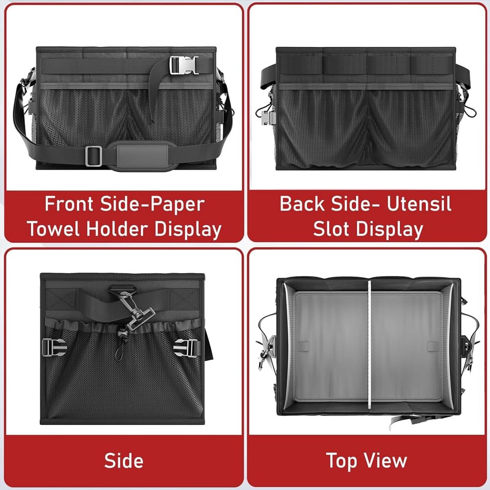 Grill-Caddy, großer Grill-Werkzeughalter, Gewürz- und Telleraufbewahrung, Papierhandtuchspender, Outdoor-Kochzubehör, perfekt für Grillmeister