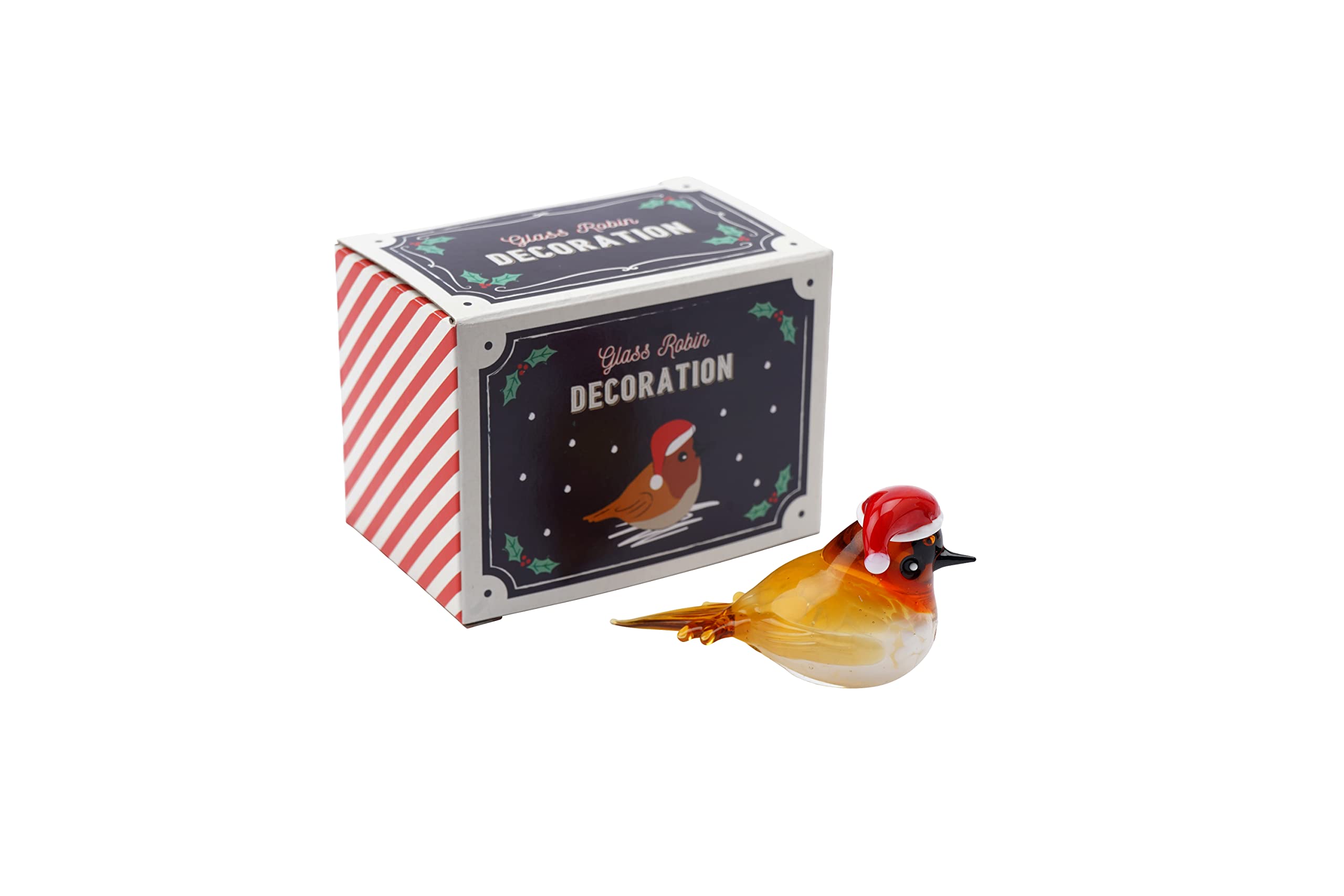 Cgb Giftware Brown Glass Festive Robin Figurine Boxed | Collectable Ornament | Decorative | Home Accessory | Gift For All | Glass Animals Gb06729