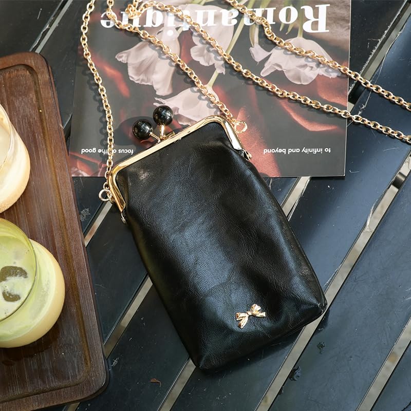 Small Leather Chain Crossbody Bags for Women Designer Cell Phone Bag Wallet Kiss Lock Cute Shoulder Purses4