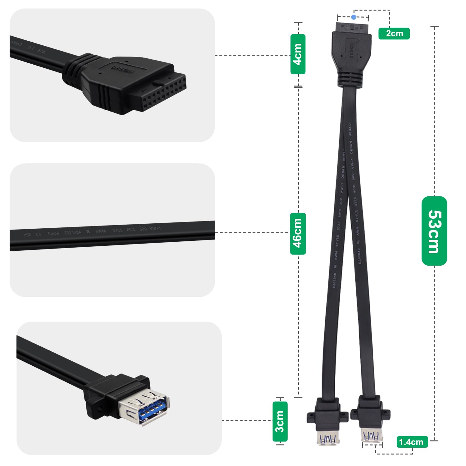 user_1ed70b54　 FHE1250T5EWW ３本 Amazon.com: HuaLiSiJi USB 3.0 Front Panel Cable 5Gbps USB 3 0