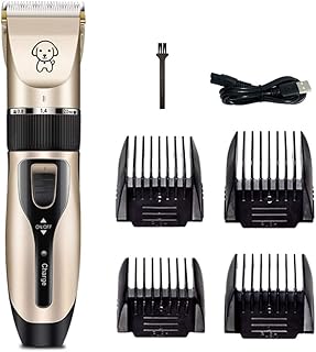 LAOJIA Pet Grooming Cortador de cabelo Cortador de cabelo Low Noise Dog Cat Coelho Aparador de pêlos Cortador de cabelo bebê Clipper USB Recarregável Barbeadores Elétricos Pet Professional Grooming Ma