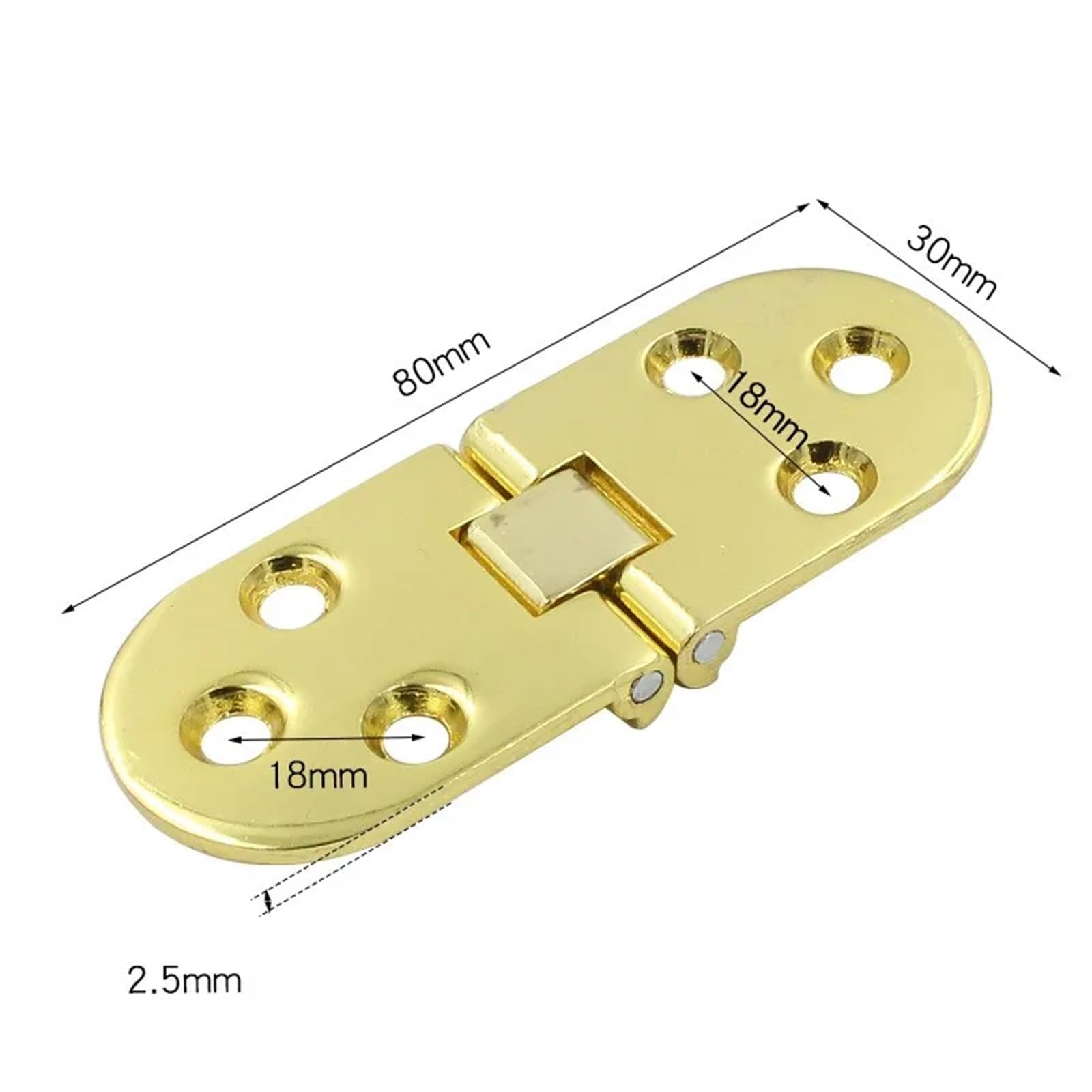 2pcs Folding Table Zinc Alloy Hinges Cabinet Door Furniture Hinges Hardware(Gold-5pcs)