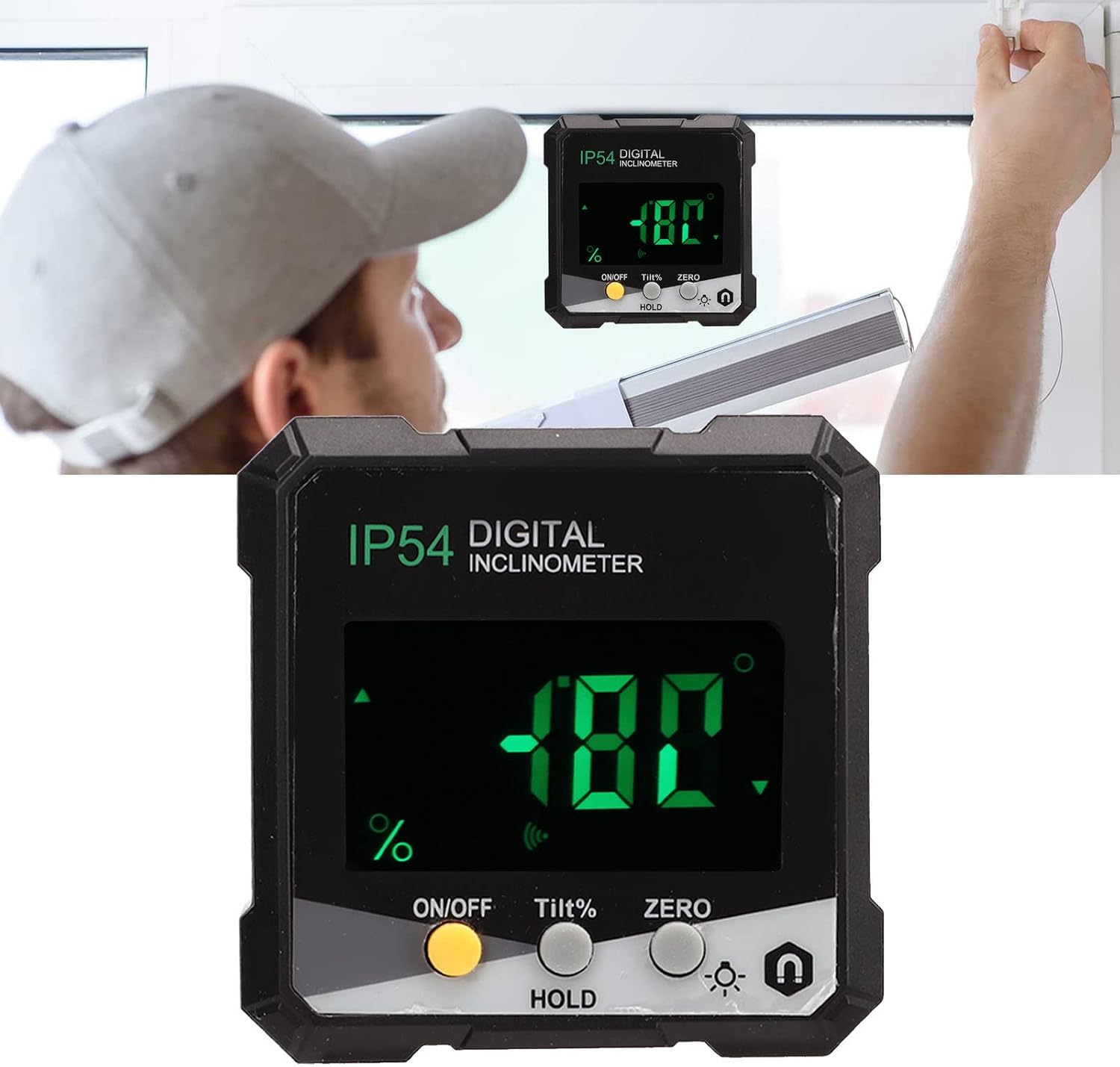 Digital Inclinometer LCD Display Protractor Magnetic Level Box Angle Finder for Woodworking Construction