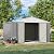Patiolife Outdoor Storage Shed 10x10 FT, Large Metal Shed with Floor Frame & Lockable Door, Steel Tool Storage for Backyard, Garden, Outside use, Grey