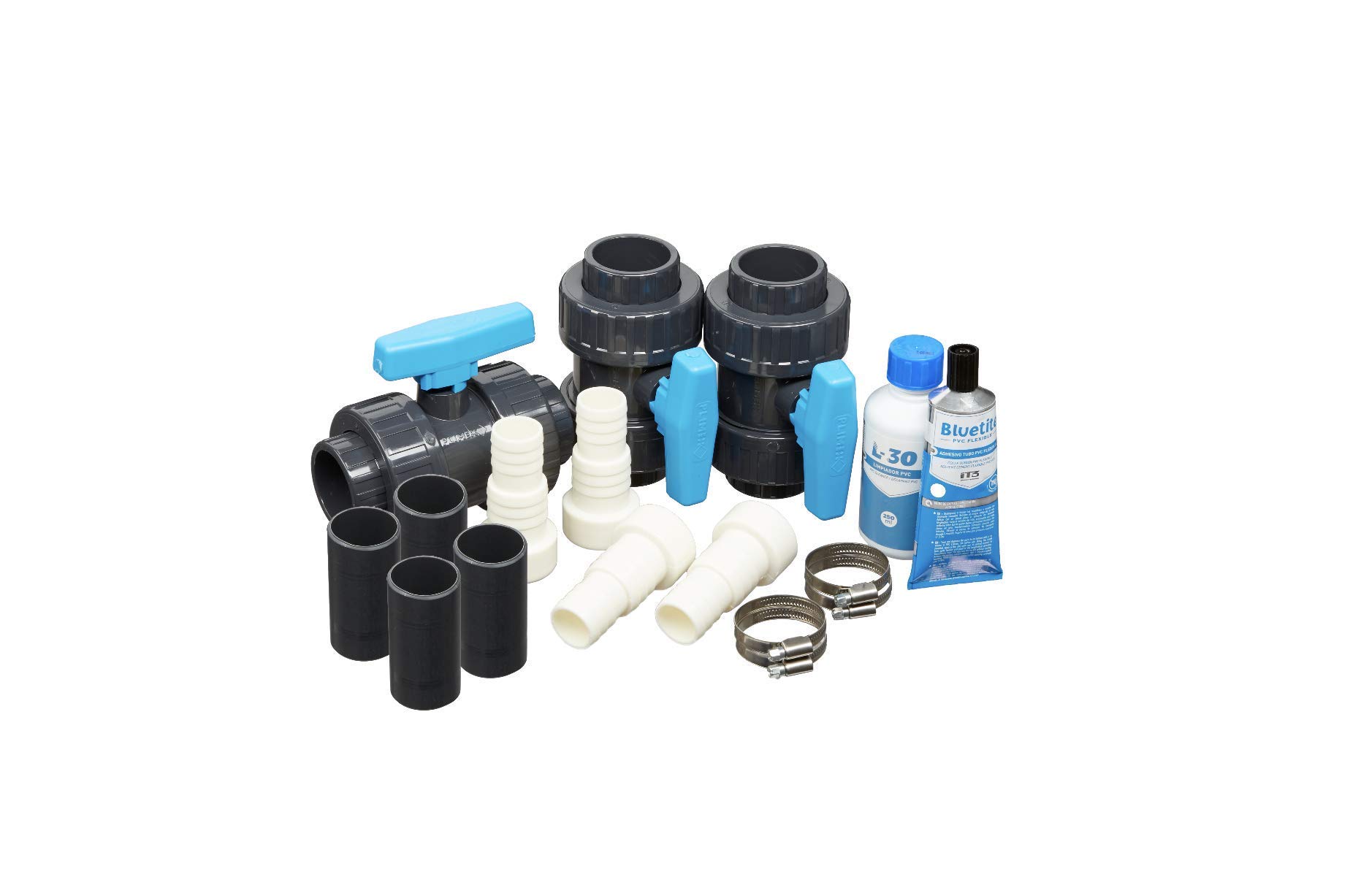 well2wellness Pool Bypass-Set Basic für Schwimmbad-Wärmepumpen | Steuerung der Wasserzufuhr für eine optimale Temperaturregulierung | Kompatibel mit Allen Pool-Solarheizungen | 19-teiliges Set