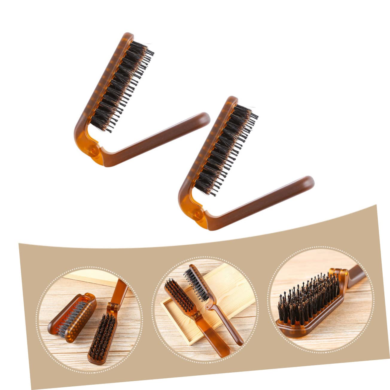 6 Piezas Peine plegable Peine de hombre de de cerdas cepillo de pelo de bolsillo manejar pelucas para hombre peluquín para hombres de viaje para peluqueria FRCOLOR