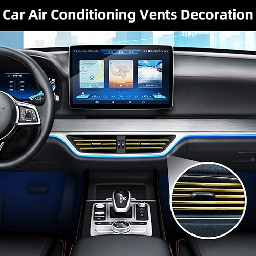 Miniatura 4 de Ziciner 20 tiras decorativas de aire acondicionado de automóvil, impermeables, flexibles, para salida de aire automático, borde brillante,