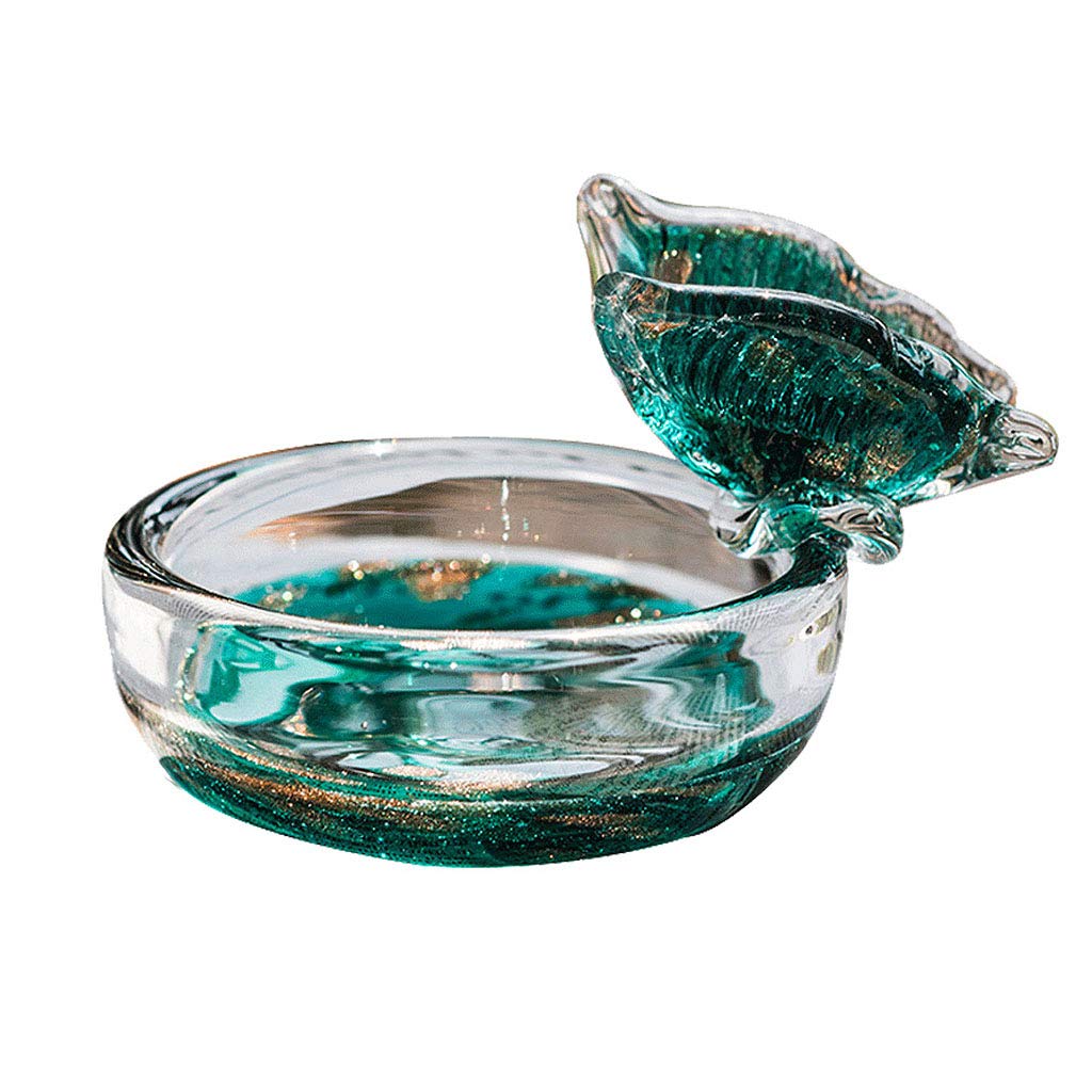 Amazon.co.jp: ガラス灰皿蝶、緑の手作りのアートガラス装飾装飾調味料