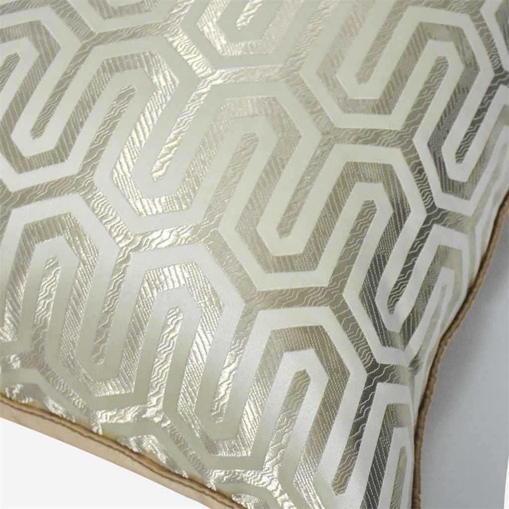 HBJWOV Light Gold ometric Pattern Sofa Living Room Pillow Cover Model Hotel Square
