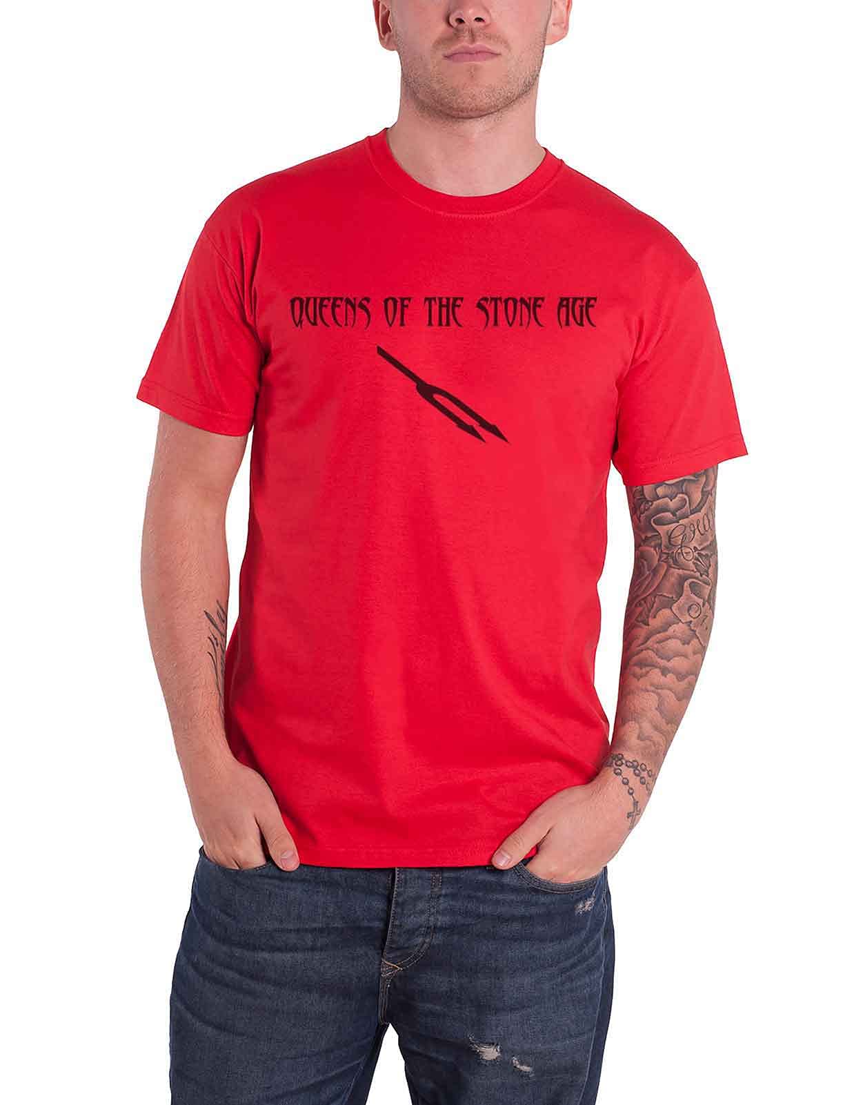 Queens of The Stone Age T Shirt Songs for The Deaf Official Mens Red XL