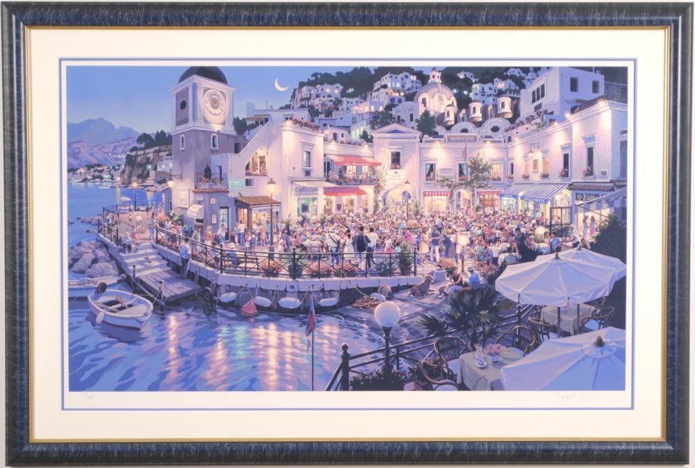 Amazon.co.jp: 笹倉鉄平 カフェ・ベラ・ノッテ 海 絵画 風景画