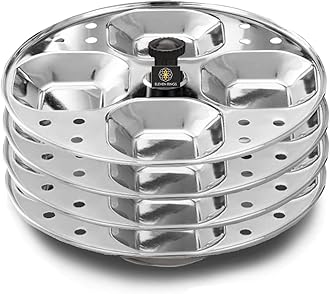 Eleven Rings 4 Plates Stainless Steel Square Idli Stand/Idli Maker Makes 16 Square Idlis at Once. (4 Plate Square Idli)