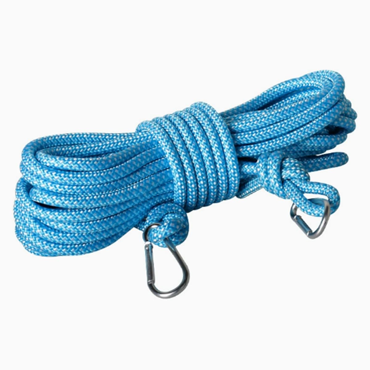 QIALAI 1 Piece Outdoor Clothesline Rope, 5m Blue Heavy Duty Washing Line, 6mm Thick Zinc Alloy Anti-Rust Drying Rope for Garden Outdoor Laundry Use