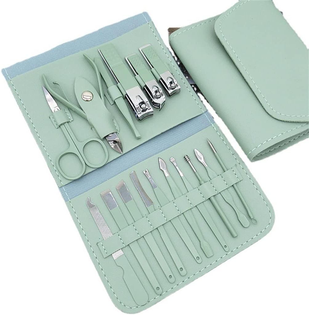 16 Pcs/Set Nail Clippers Beauty Tools Scissors Manicure Pliers Pedicure Dead Skin Kit (Color : As Shown, Size : One Size) (As Shown One Size)