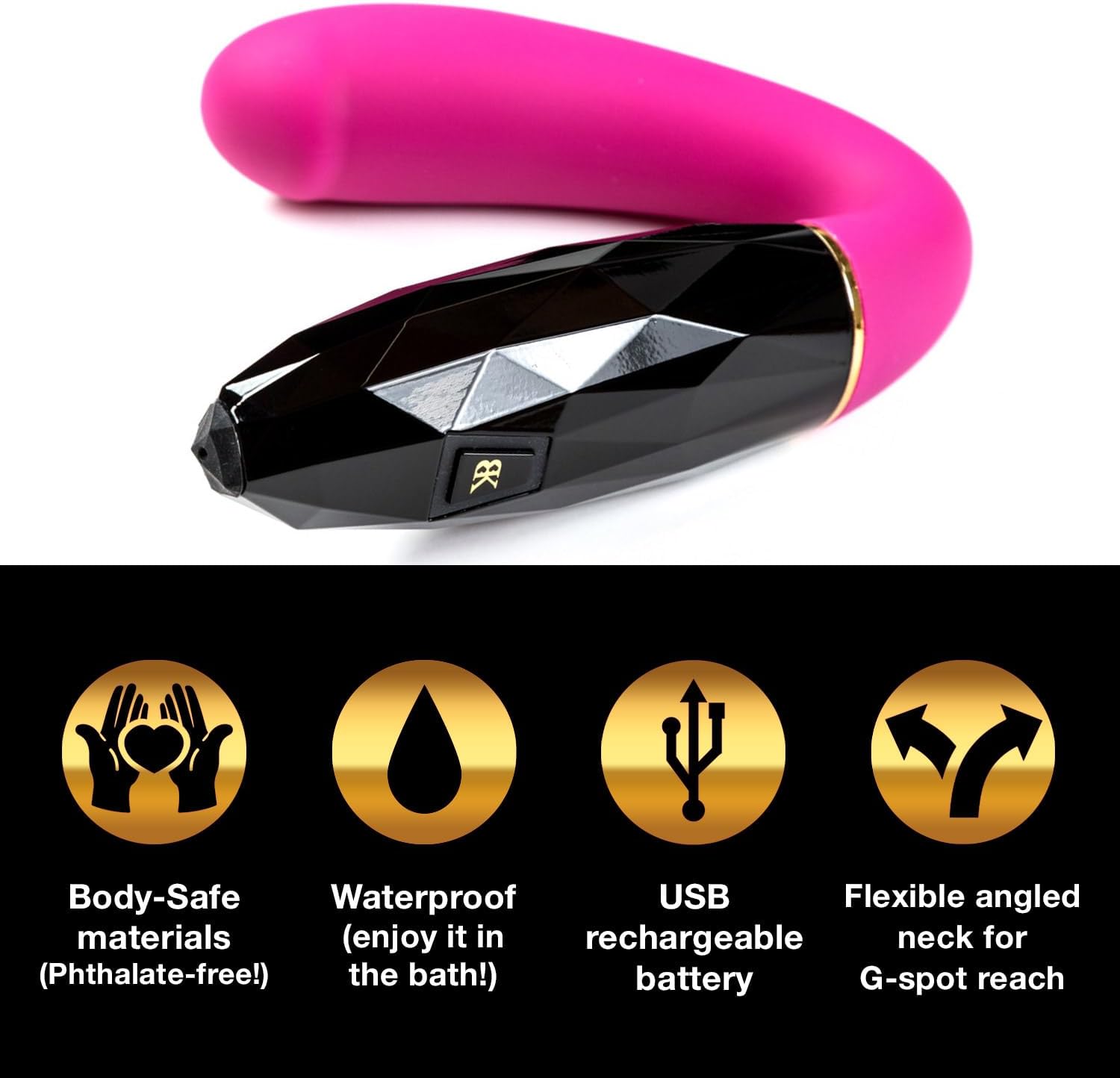 Bedroom Kandi Luxe Allure Pink Rechargeable Vibrator for Women and Couples - Powerful Body Massager for Tension Relief - Premium Adult Toy with Sleek Design