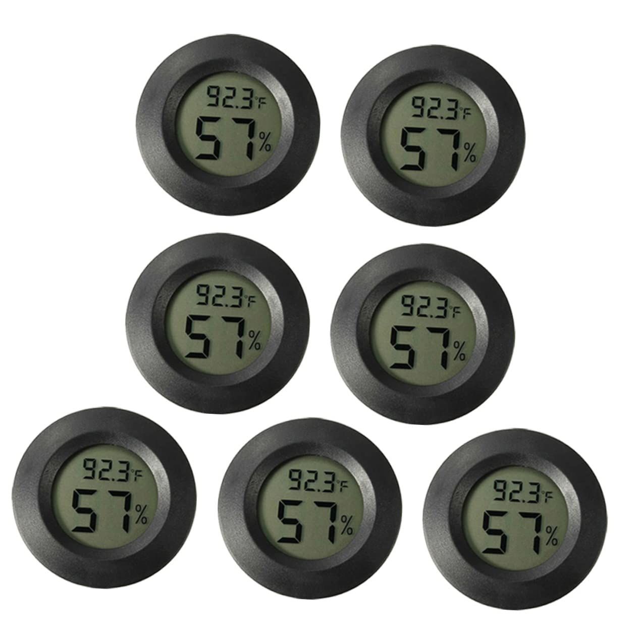 KESYOO Compact Digital Thermohygrometer Kit 7pcs for Reptile Aquarium Terrarium Temperature Humidity Monitoring