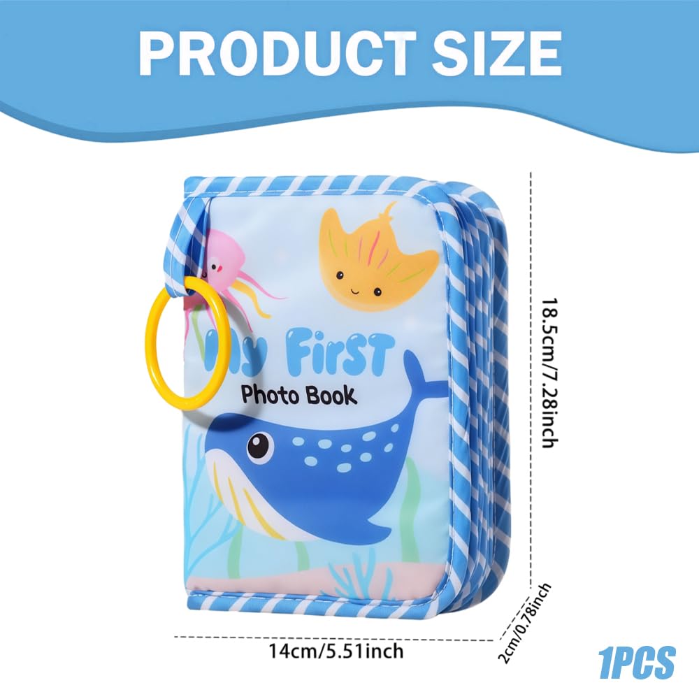 My First Baby Memory Book,QIANSSE Holds 17 4x6 Photos Soft Cloth Keepsake Album for Baby Shower Kids Gift for Newborn Toddlers Boy or Girl - Image 2