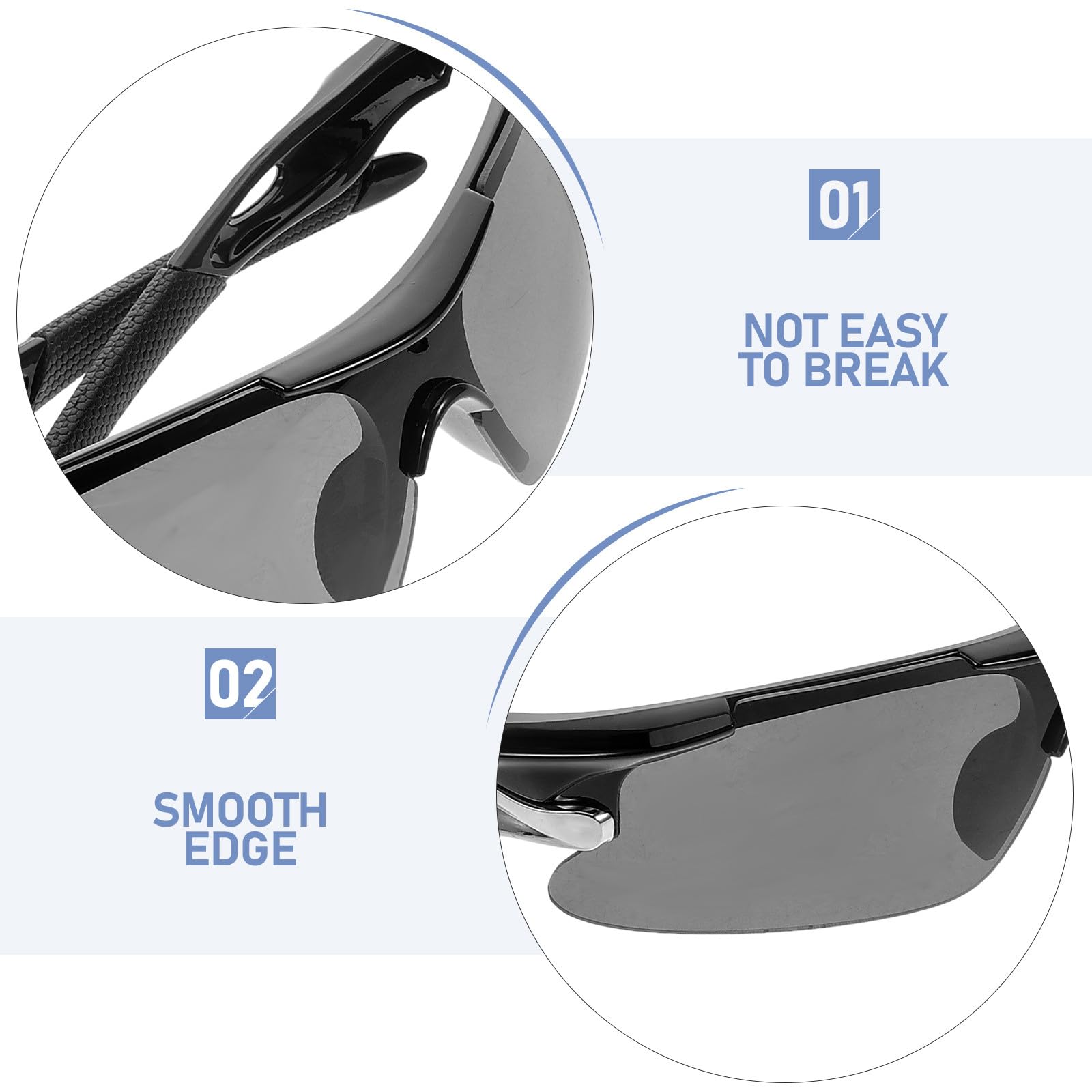 Lunettes de Soleil Sportives pour Cyclisme et Randonnée, 2pcs en PC Solide, Design Élégant, Protection UV pour Hommes et Femmes en Plein Air