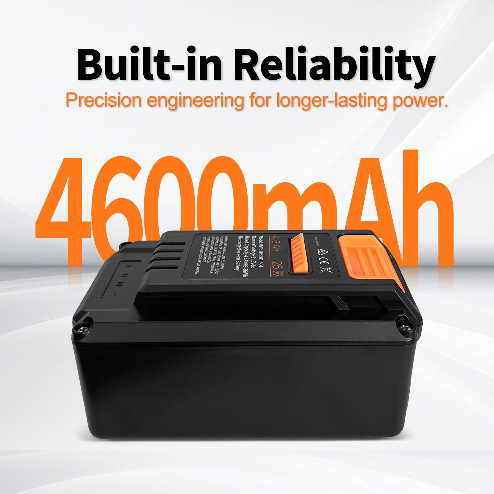 4,6Ah Batterie pour Tondeuse à Gazon robotisée Mammotion YUKA Mini 500/600/700/700H/800 (Seulement pour la série YUKA Mini)– Remplacement pour MWBT06S01P-03, MWBT06S02P-03, MWBT06S02P-01 et Autres