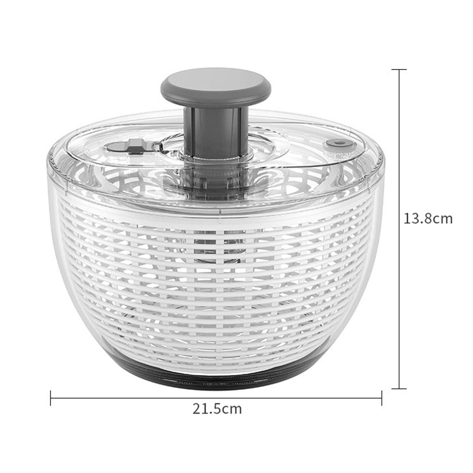 Laveuse à Fruits Essoreuse à Salade Grande capacité 3,6 L avec Passoire (gris foncé)
