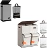 SOLEDI 180L Double Laundry Hamper with Lid and 70L Slim Laundry Hamper with Lid and Removable Bag