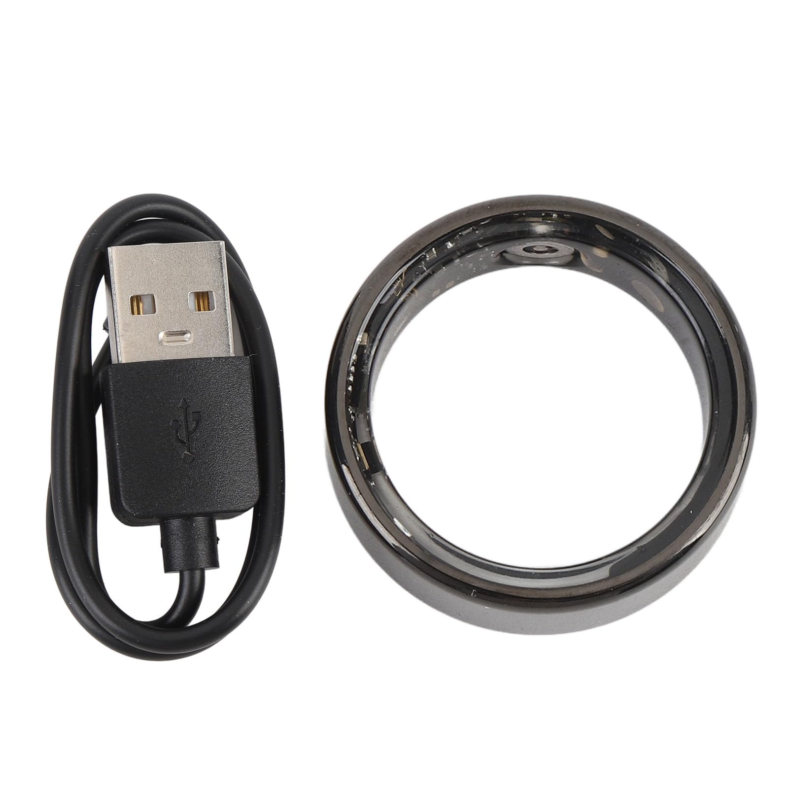Yosoo Health Gear Smart Ring Fitness Tracker, Contapassi Bluetooth con Cardiofrequenzimetro, Anello Sanitario in Acciaio Inossidabile con Tolleranza All'acqua IP68, (13 ID: 22,2 mm/0,87 pollici,
