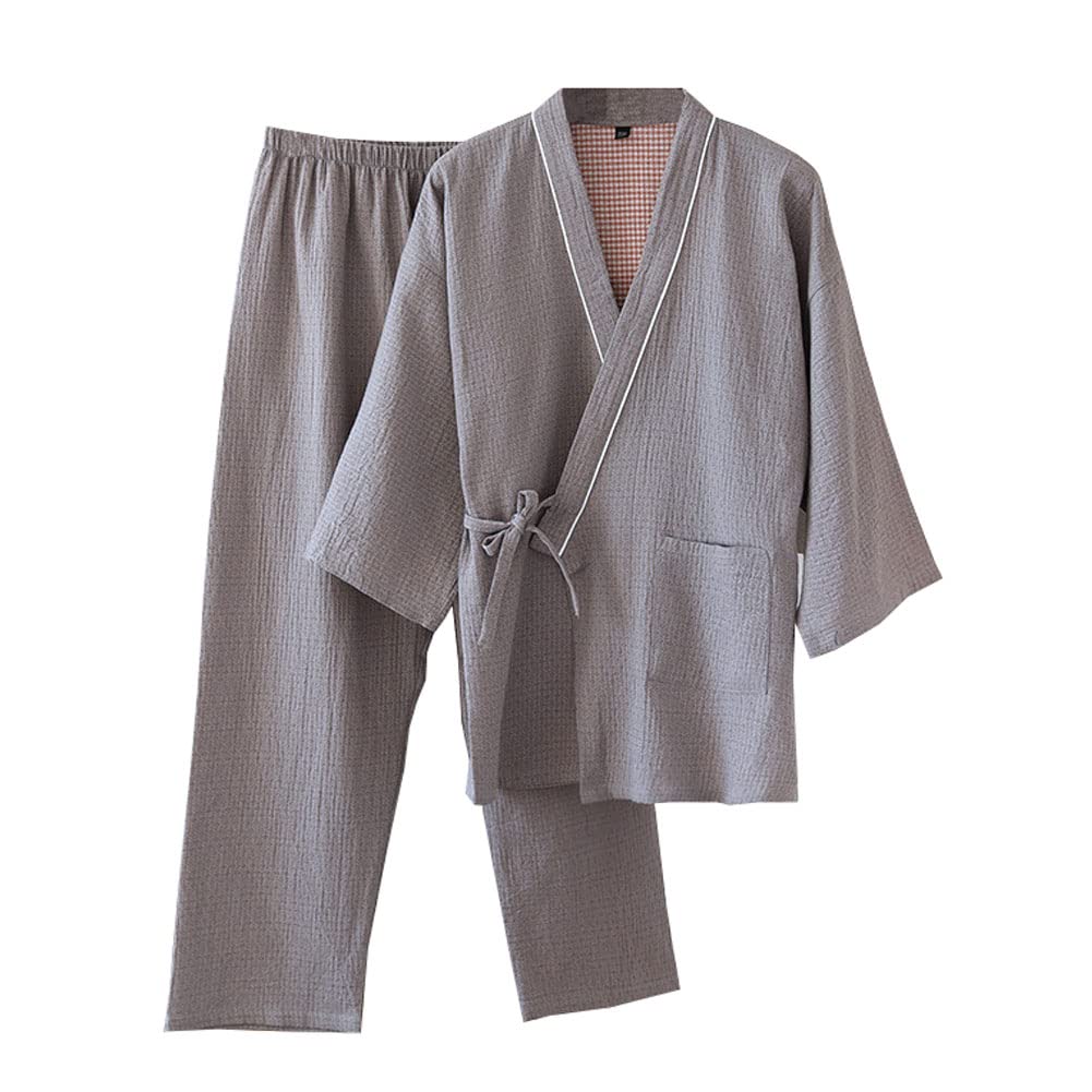 Japanese Style Pajamas Gauze Cotton Japanese Kimono Suit