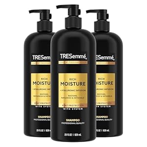 TRESemmé Rich Moisture Hydrating Shampoo 3 Count for Dry Hair Formulated With Pro Style Technology 28 Fl Oz