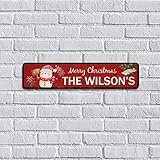 Wodevor Outdoor Signs and Decor Merry Christmas Customized Street Sign 4x18 Inch Personalized Baby 1