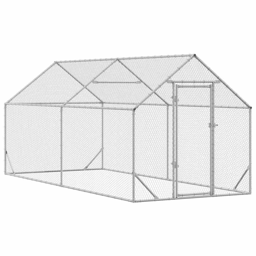 Genérico Jaula para Pollos Plateado 400x170x177cm Acero Galvanizado