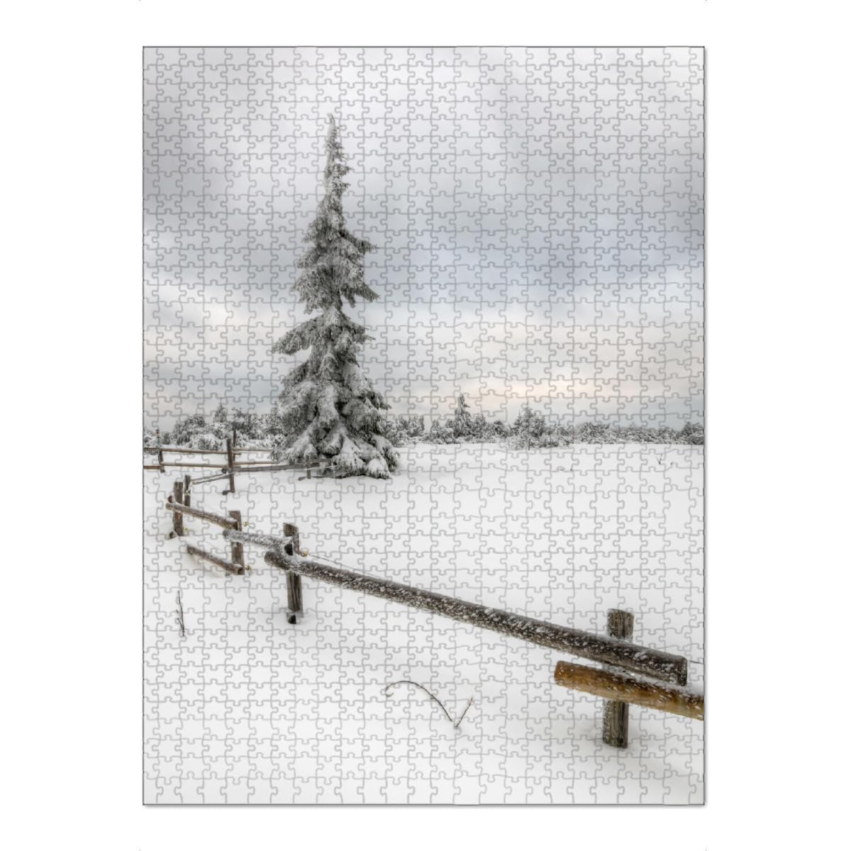 artboxONE-Puzzle XXL (1500 Teile) Natur Tanne im Winter - Puzzle Tree Schnee Snow