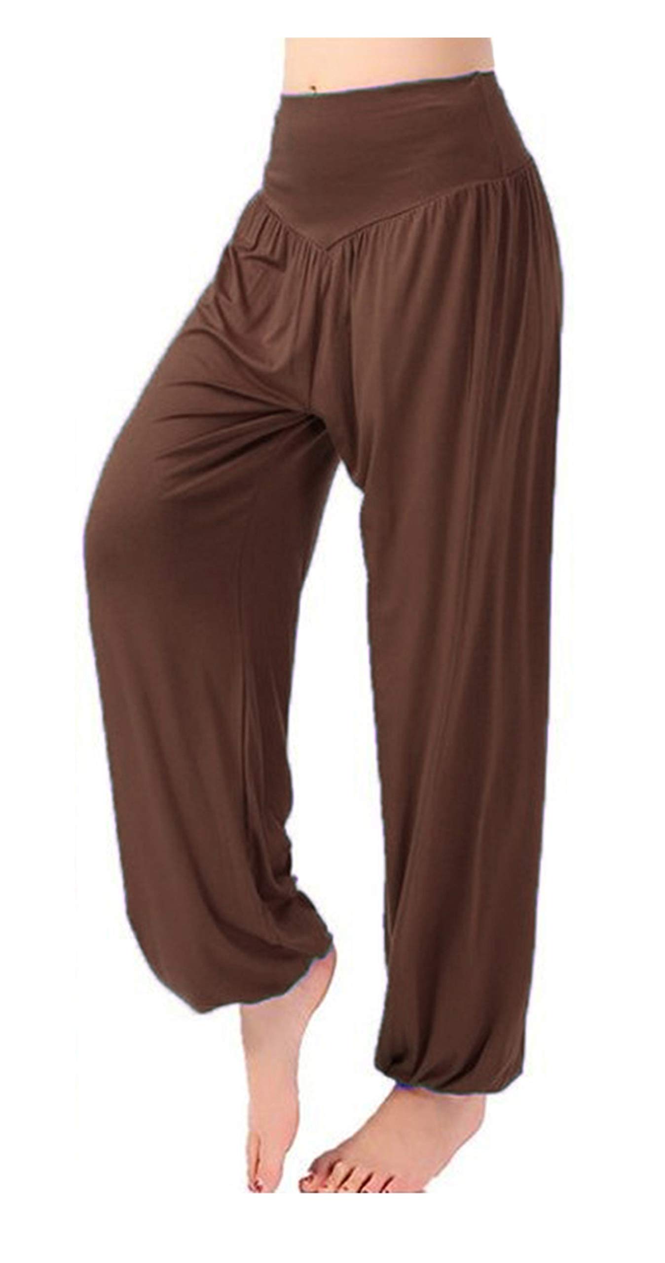 Zaif & Hari® Womens Hareem Trouser Ladies Plain Baggy Harem Ali Baba Casual Pants Brown