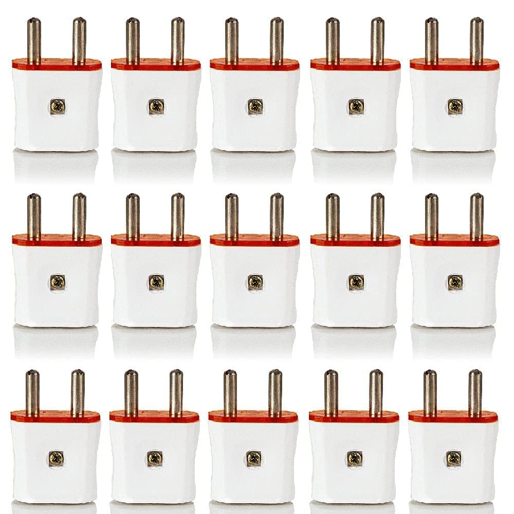 Hi-Plasst 2 pin plug top 6 amp (15 Pieces)|| 2pin plug or electric plug for Fan Table,Mixers,Electric Choppers,Lights,LEDs,Air Coolers,etc (B092DFYQ9P) Amazon Price History, Amazon Price Tracker
