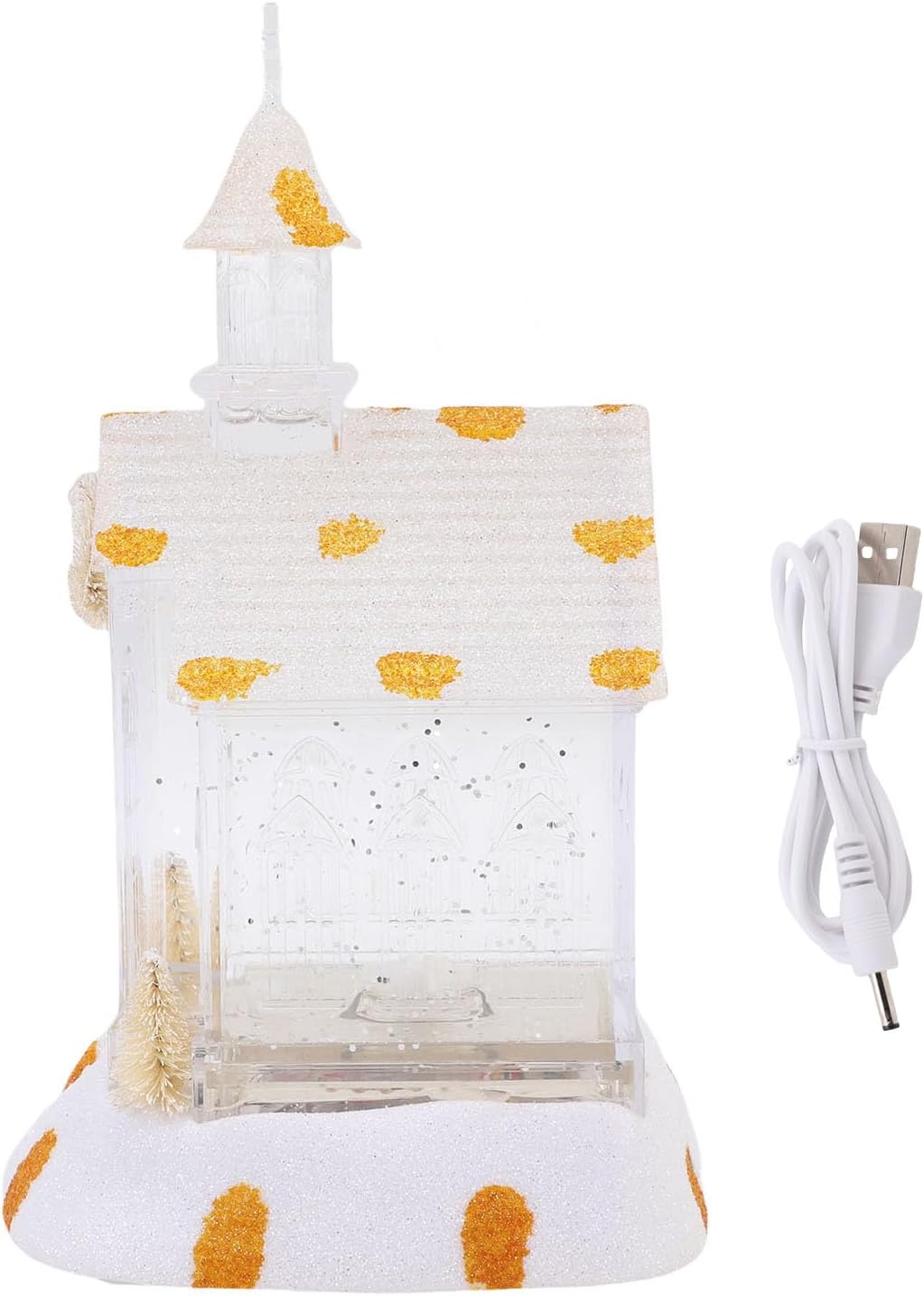 Christmas Village Building, LED Lighted Xmas House, LED Lights and Music, USB Plug in or Battery Operated (Batteries Not Included), Indoor Room Holiday Decor