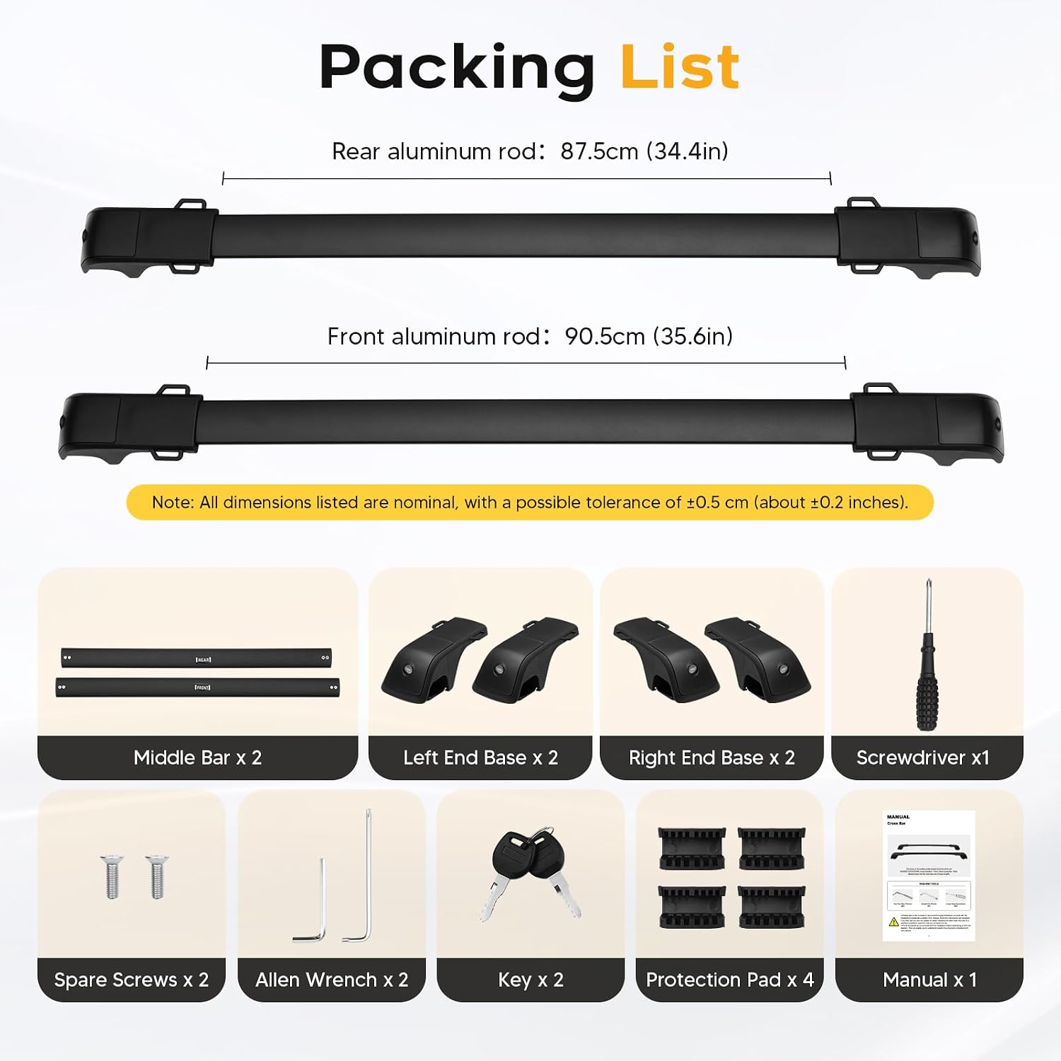 Powerty 300LBS Roof Rack Cross Bars for 2019-2026 Subaru Ascent with Raised Side Rails, Lockable Heavy Duty Aluminum Roof Rails Crossbars for Subaru Accessories Luggage Racks Roof Rails