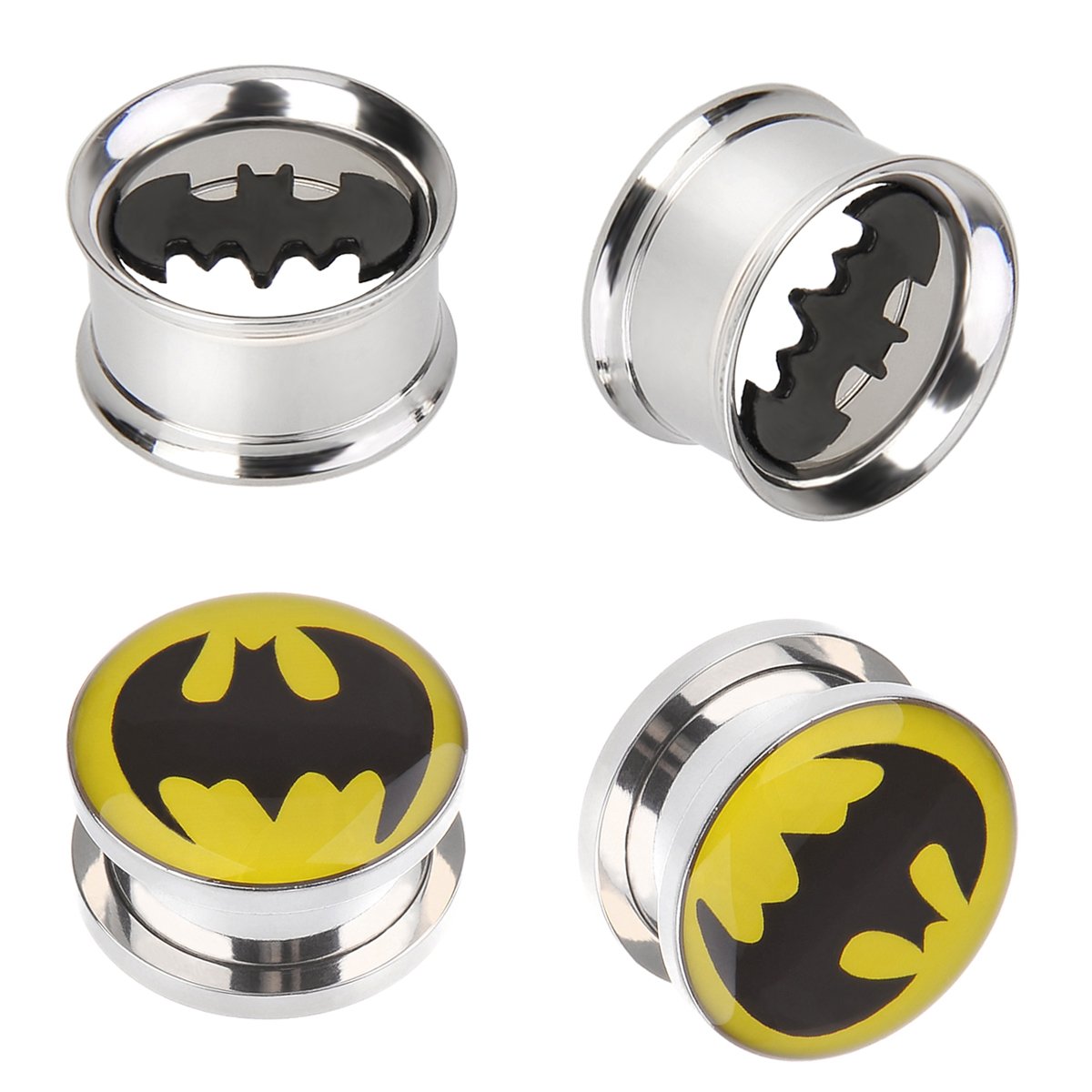 Buy IPINKBatman Stainless Steel ScrewOn Gauges/Tunnels Double Flare