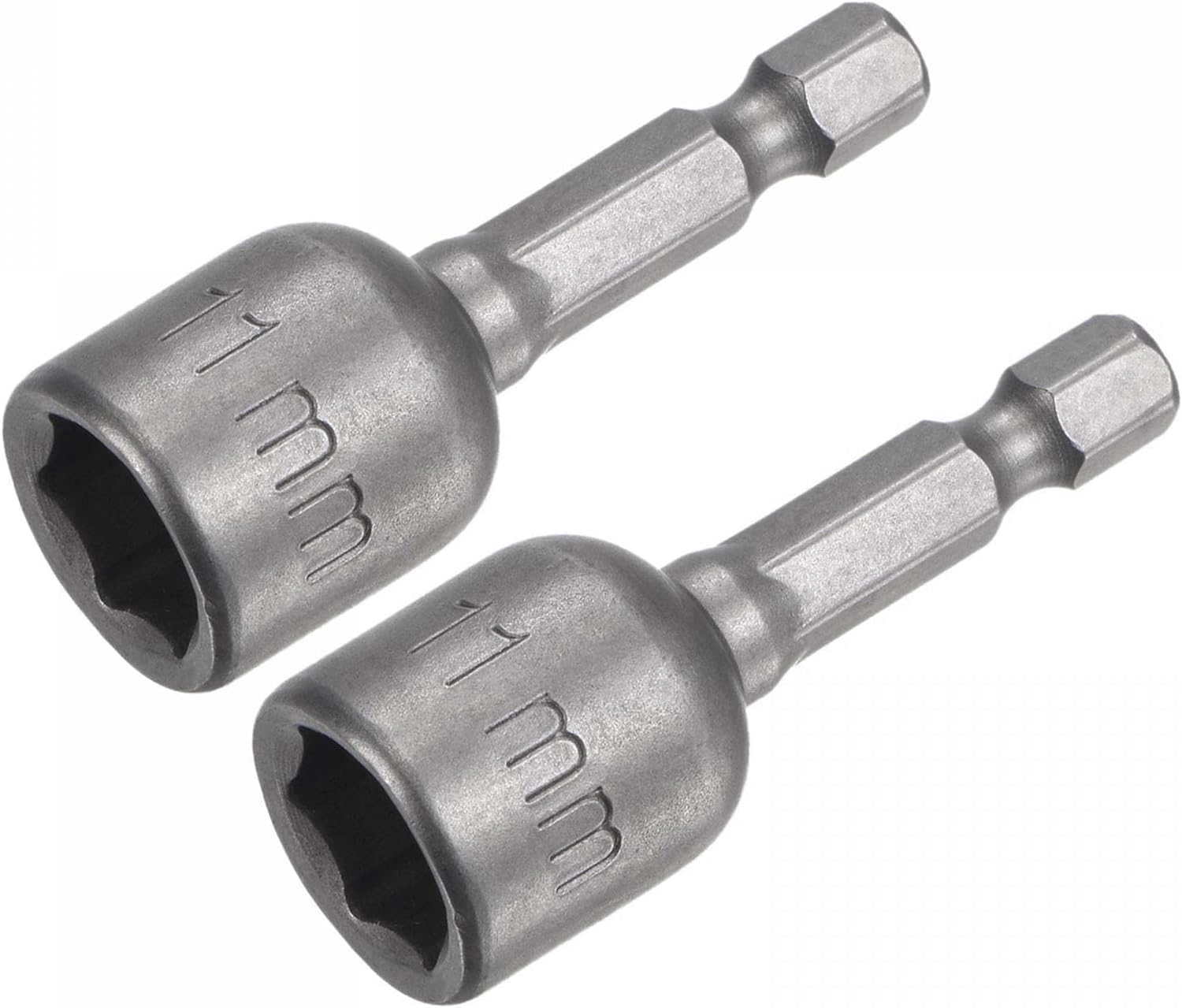TA-VIGOR 2Pcs 1/4 Quick-Change Hex Shank, 11mm Magnetic Nut Setter Driver Drill Bit, 48mm/1.89 Inch Length, Metric for Machine Maintenance, Furnitures, Woodworking, Auto Repairing
