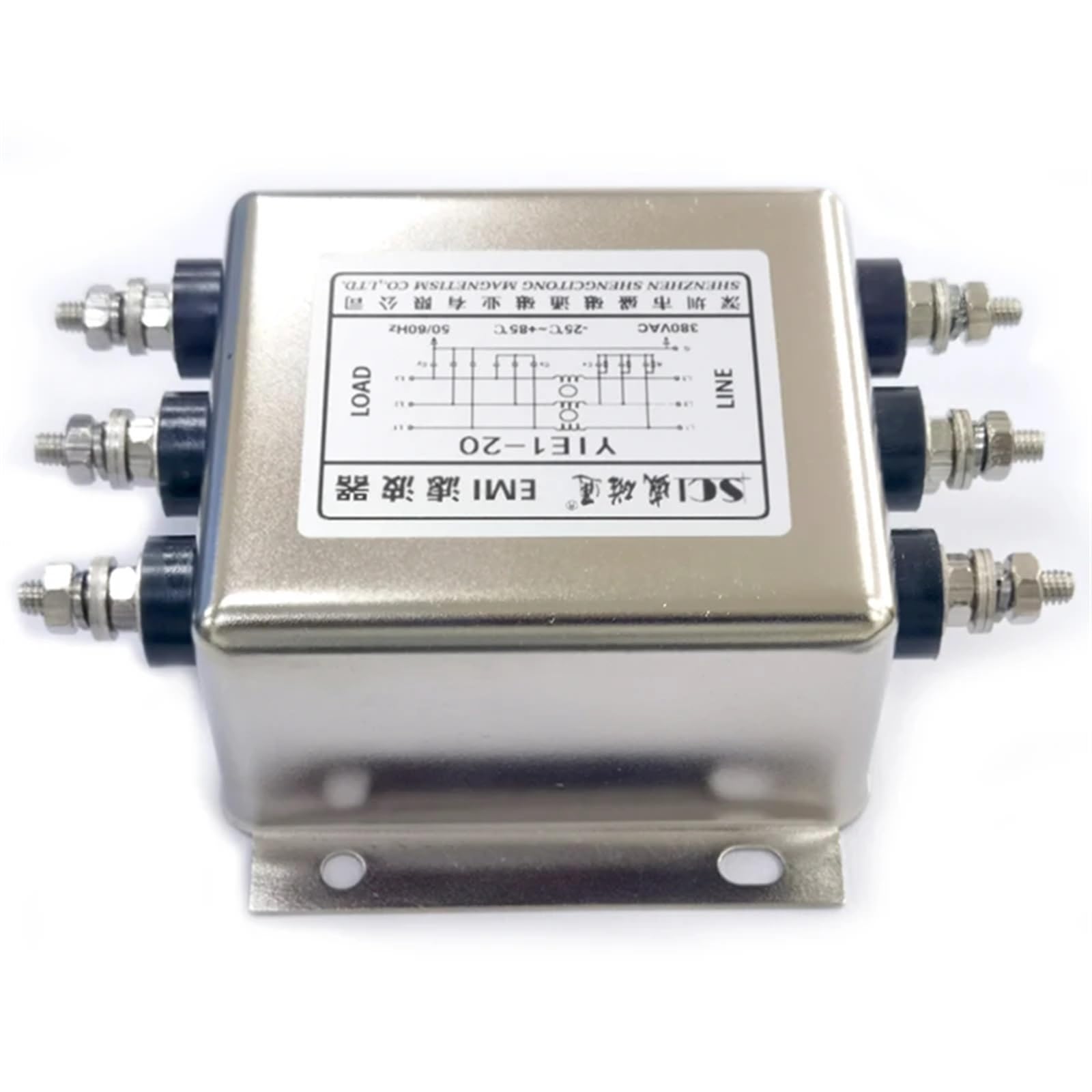 Lot de 2 filtres EMI triphasés for système d'alimentation YIE1-20 série 380 V triphasé 440 V 20 A