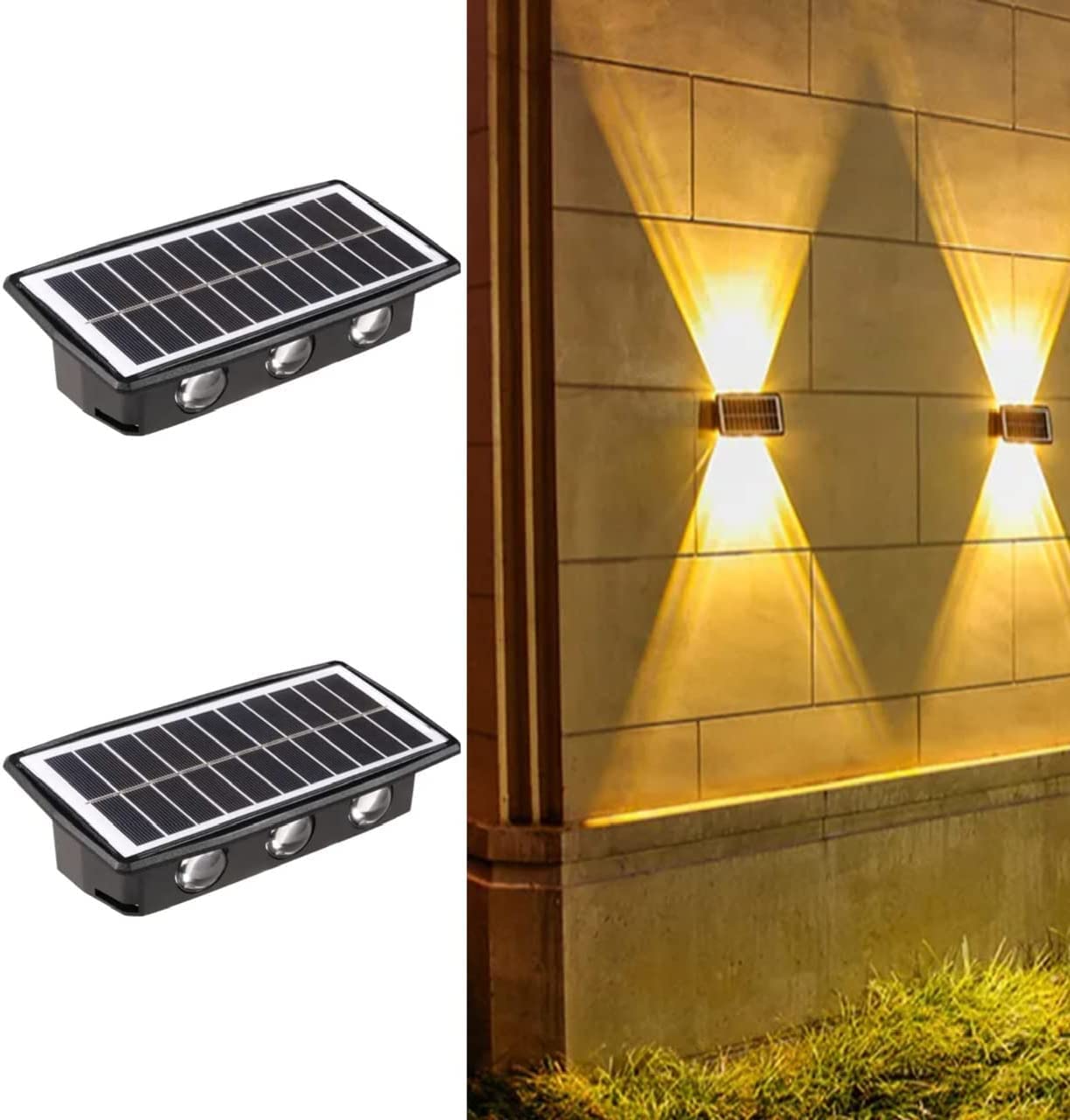 Sponsored Ad – 6 LED Solar Wall Lights-NEW UPGRADE-(اصلي ORIGINAL) Up & Down Decor Waterproof Use for Garden Outdoor Fence Yard,Landscape & Walkway,House garden resort desert safari(2pack-Warm Light)