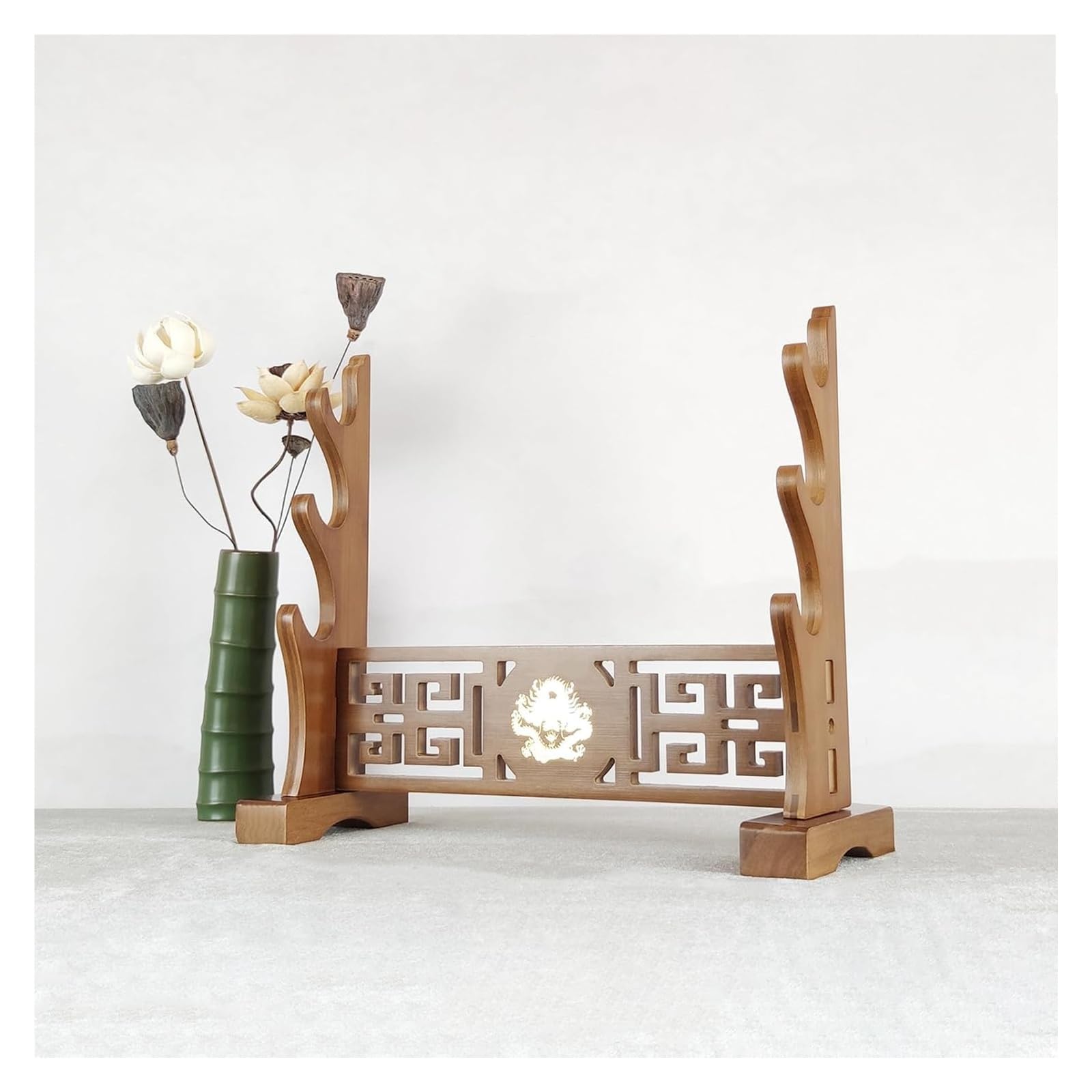 LYVQZPWLR Sword Katana Holder Stand， Bamboo Samurai Sword Rack, Brown, 1-3 Tier, Display Stand(Brown-1,34.5cm)