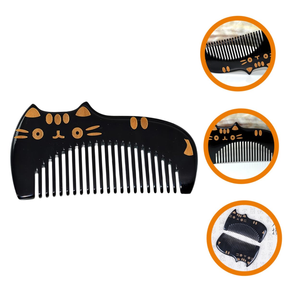 Gatuida 5pièces Peigne Multifonctionnel Corne Pour Peigne Portable Et Pour Cheveux Épais Et Bouclés Pratique Et Élégant Sans Électricité Statique