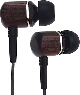 Symphonized MTRX Premium Genuine Wood in-Ear Noise-isolating Headphones with Mic and Nylon Cable (Black)