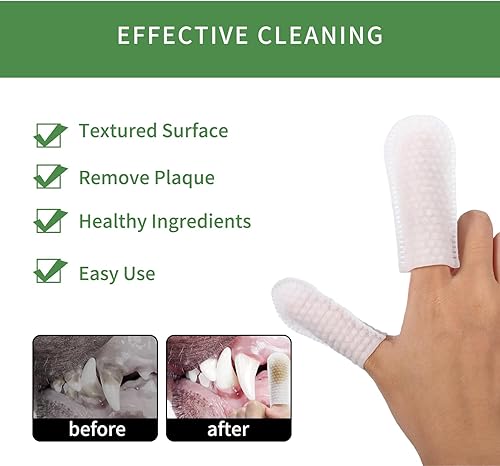 Miniatura 2 de ANCONOVA Toallitas desechables de limpieza suave multifuncional, cepillo de dientes de dedos para perros y gatos, eliminador de mal aliento,